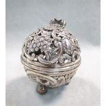 A Victorian silver pot pourri pomander,