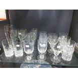 A quantity of modern drinking glasses including tumblers, water glasses etc