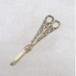 A pair of Victorian silver grape shears,