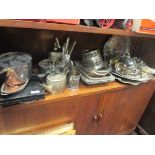 A large collection of silver plated ware,