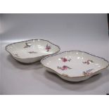 A pair of late 18th century Sevres shaped squared plates
