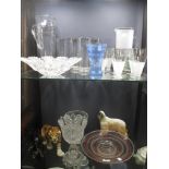 A 20th century glass lemonade set and other glassware