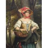 Manner of Richard Redgrave (1804–1888), Country girl with basket, bears signature lower right "R