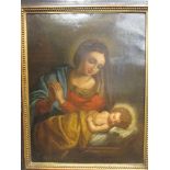 Italian school, late 19th century copy of Madonna and Child together with a 20th century icons (2)