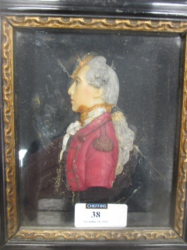 A 19th century wax portrait, possibly of Bonnie Prince Charlie - Image 3 of 3