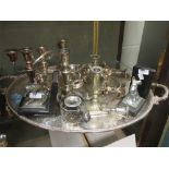 A quantity of silver plate items,