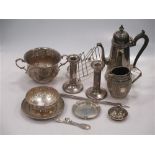 A collection of silverware,