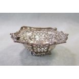 A George III silver swing handled bon-bon dish,