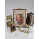 Six decorative brass photographic frames, late Victorian/ Edwardian