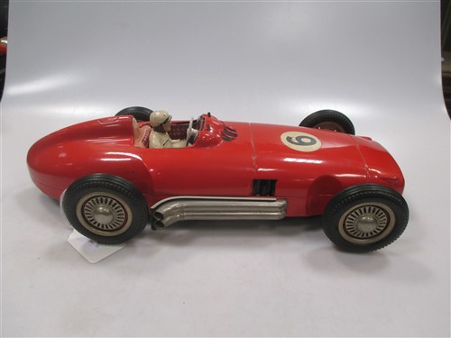 A West Germany Mercedes friction drive tinplate race car - Image 4 of 7