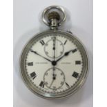 J.W. Benson - A George V silver open faced chronograph pocket watch,