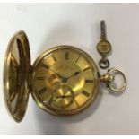 John Le Gallais, Jersey - A Victorian 18ct gold full hunter dress pocket watch,