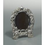 A Chinese export metalwares easel back photograph frame,