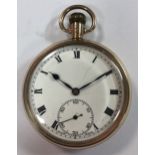 Unsigned - A George V 9ct gold open faced pocket watch,