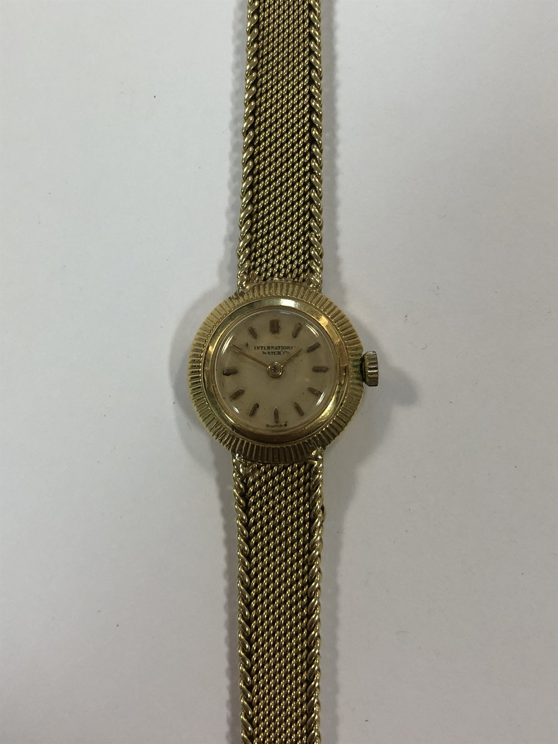 IWC - A lady's 18ct gold wristwatch with later bracelet,