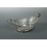 A mid 18th century Dutch metalwares silver pierced bread basket,