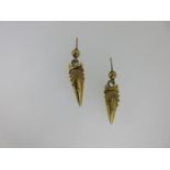 A pair of Victorian embellished drop earpendants,