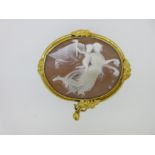 A Victorian shell cameo depicting Aurora,