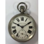 Edwards & Sons, London - An early 20th century Swiss silver 8 day open faced pocket watch,