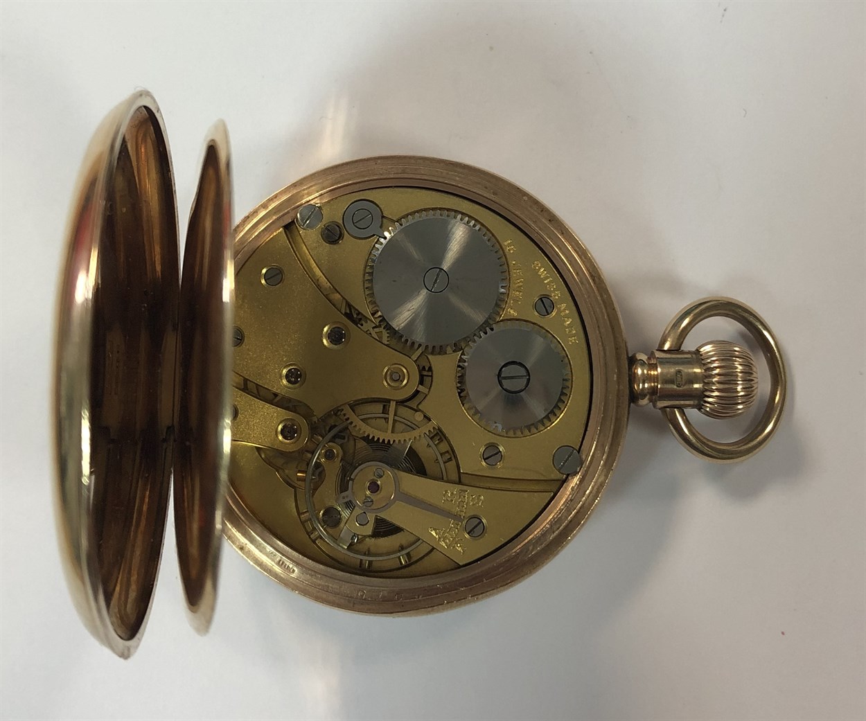 J.W. Benson - A George V 9ct gold open faced pocket watch in the original case, - Bild 6 aus 7