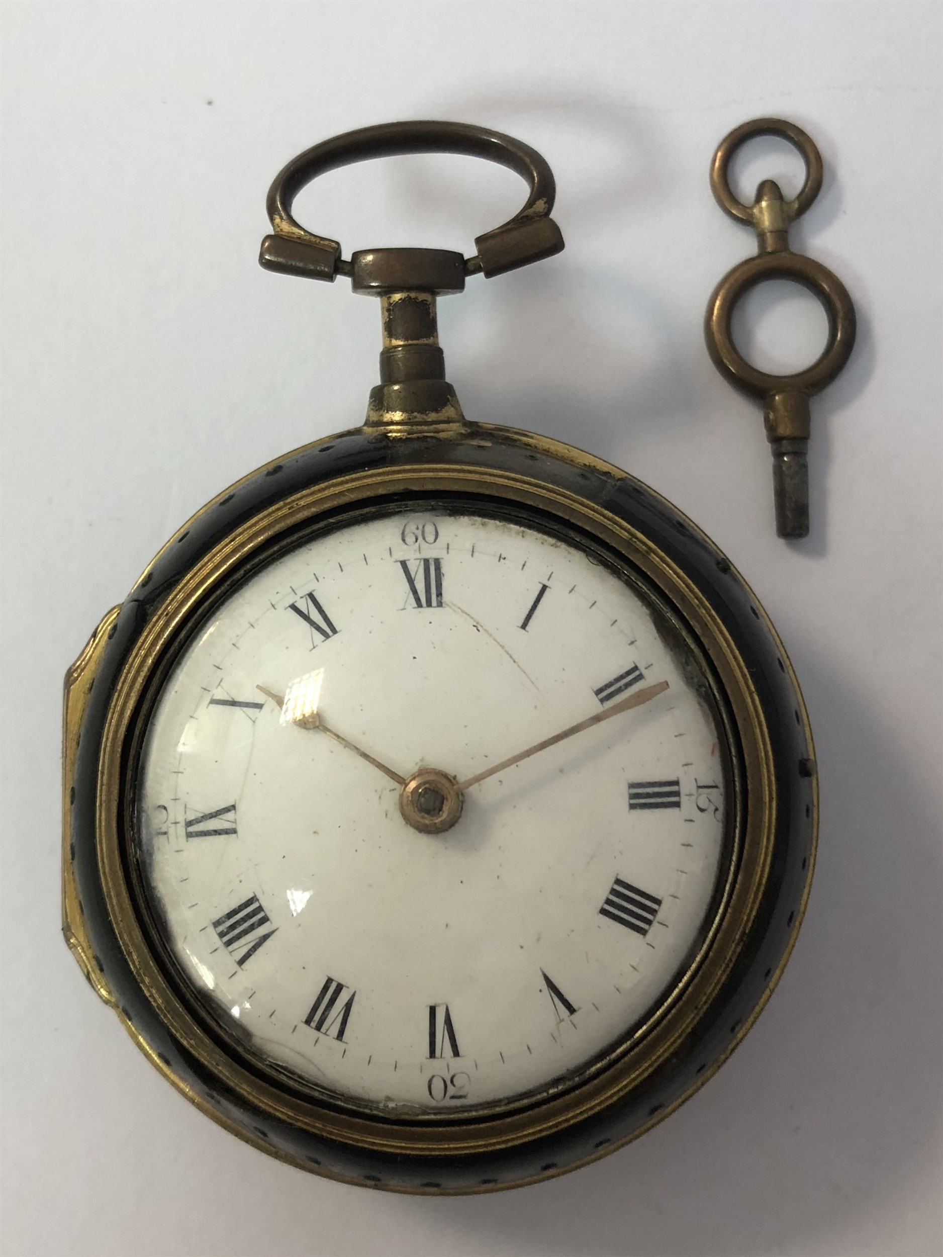 Benjamin Maud, London - A George III silver pair cased pocket watch,