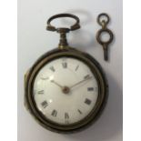 Benjamin Maud, London - A George III silver pair cased pocket watch,