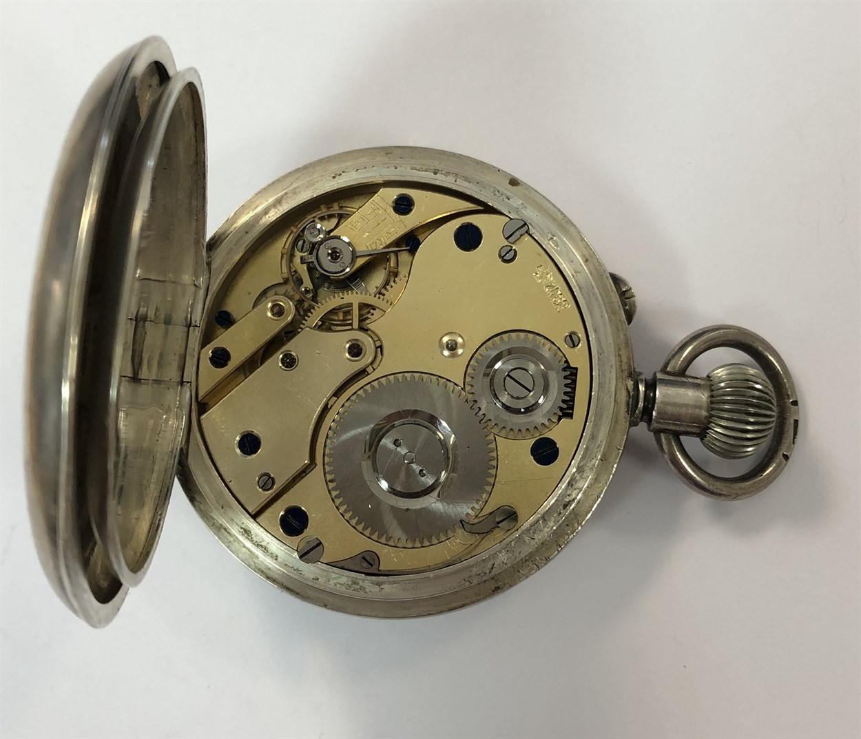 Edwards & Sons, London - An early 20th century Swiss silver 8 day open faced pocket watch, - Bild 7 aus 8