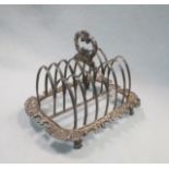 A George III silver toast rack,