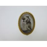 An 18th century memorial ring painted en grisaille,