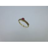 A ruby and seed pearl ring,