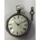 Edward Bates, Cuckfield - A George III silver pair cased pocket watch,