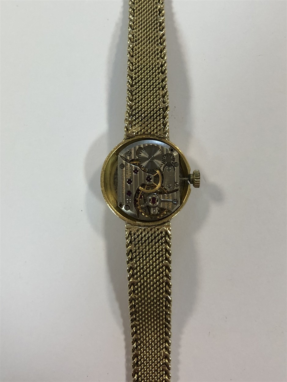 IWC - A lady's 18ct gold wristwatch with later bracelet, - Image 4 of 6