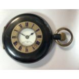 Unsigned - An early 20th century half hunter dress pocket watch,