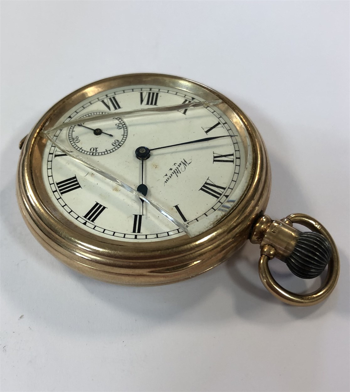 Waltham - A George V 9ct gold open faced pocket watch, - Bild 2 aus 7