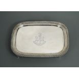 A George III silver dressing table tray,