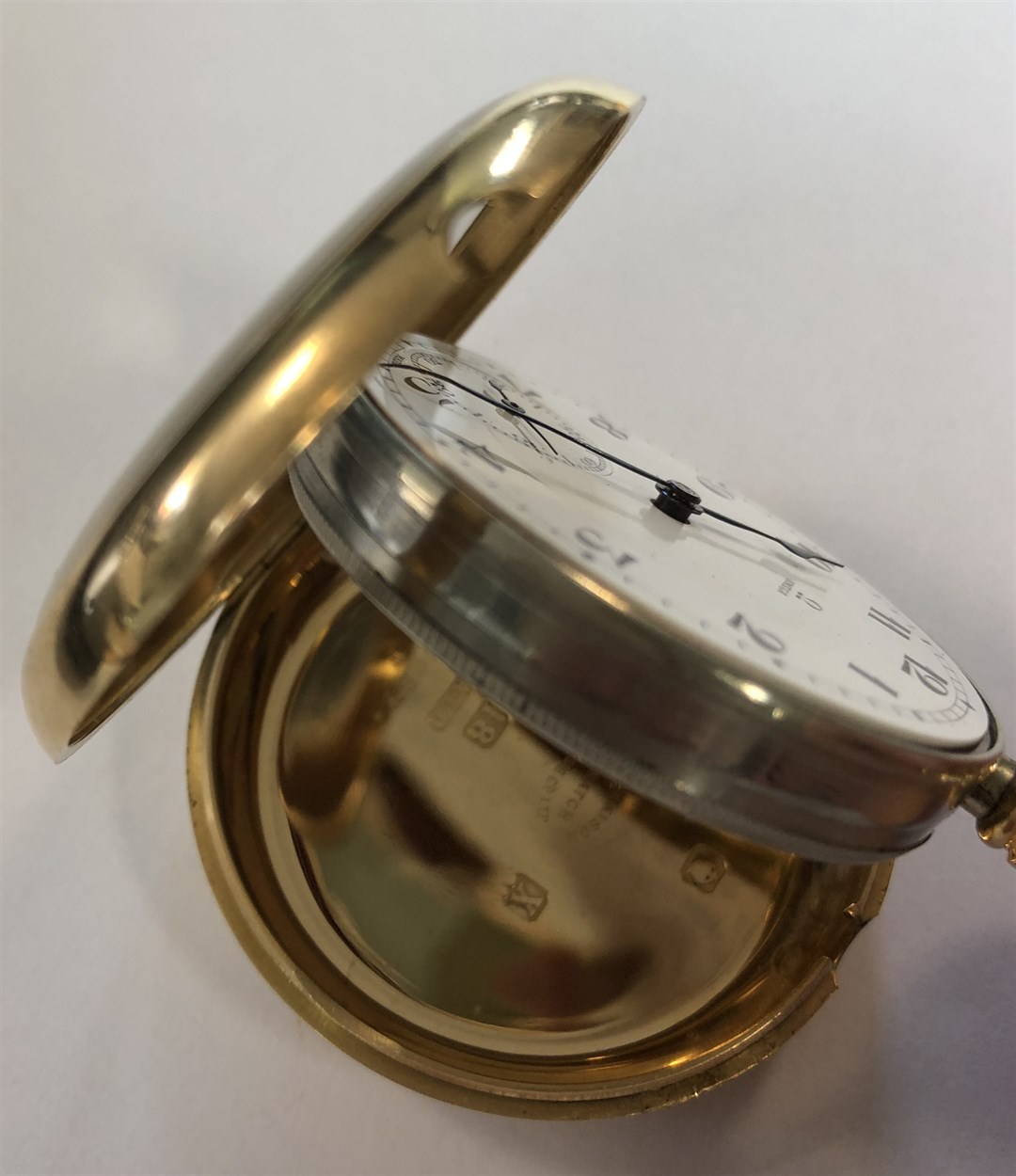 Omega - An 18ct gold open faced pocket watch, - Bild 6 aus 7