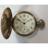 Waltham - A George V 9ct gold full hunter pocket watch,