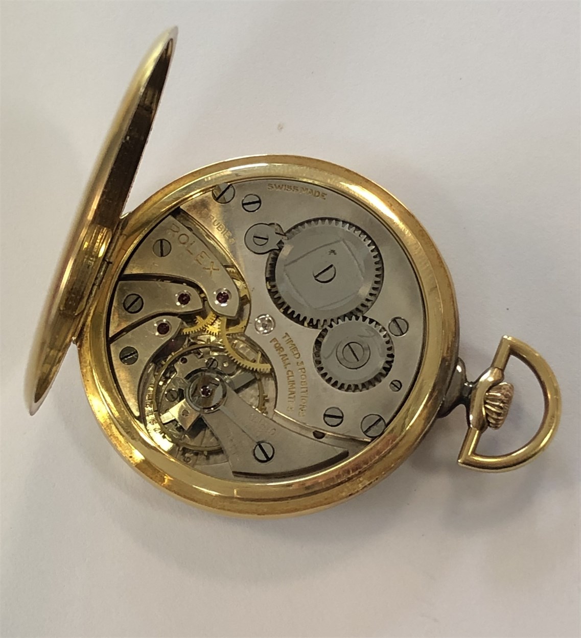 Rolex - A George V 18ct gold open faced dress pocket watch, - Bild 5 aus 7