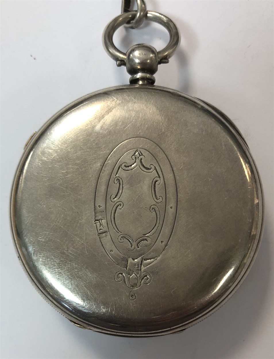 J Richardson, Coventry - A Victorian silver open faced chronograph pocket watch and chain, - Bild 3 aus 20