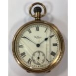 Waltham - A George V 9ct gold open faced pocket watch,