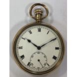 Unsigned - An Edward VIII 9ct gold open faced pocket watch,