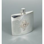 A Victorian silver spirit flask, a gift from H.R.H. Albert, Prince of Wales,