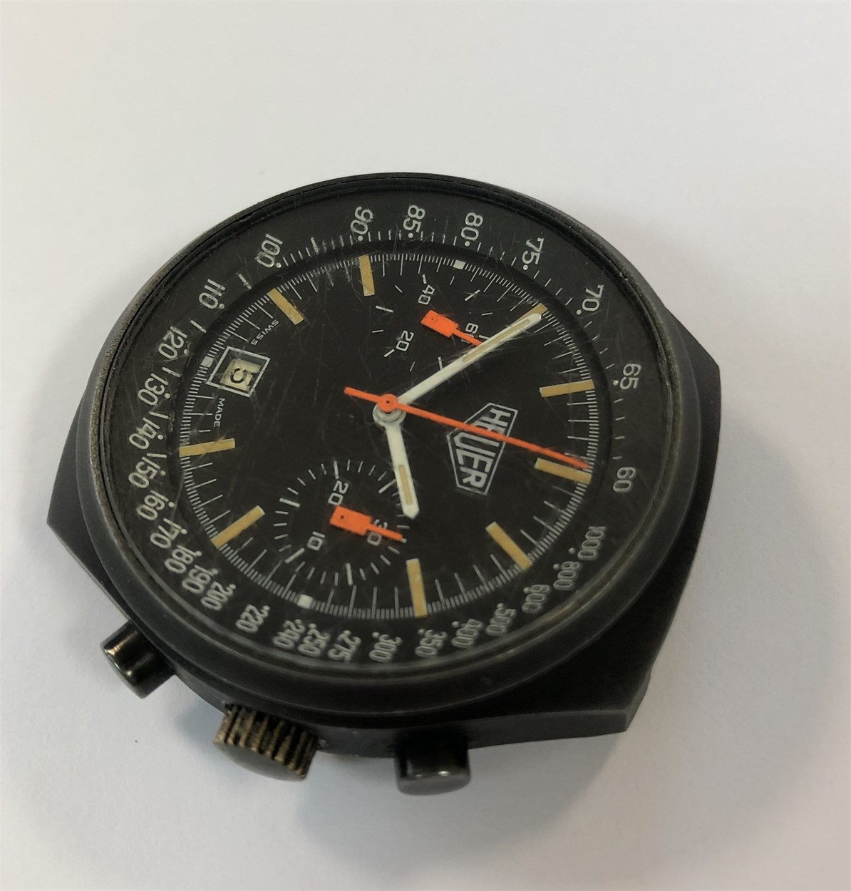 Heuer - A gentleman's rare PVD coated stainless steel chronograph watch head, - Image 2 of 7