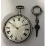 James Hare, Great Clacton - A George III silver pair cased pocket watch,