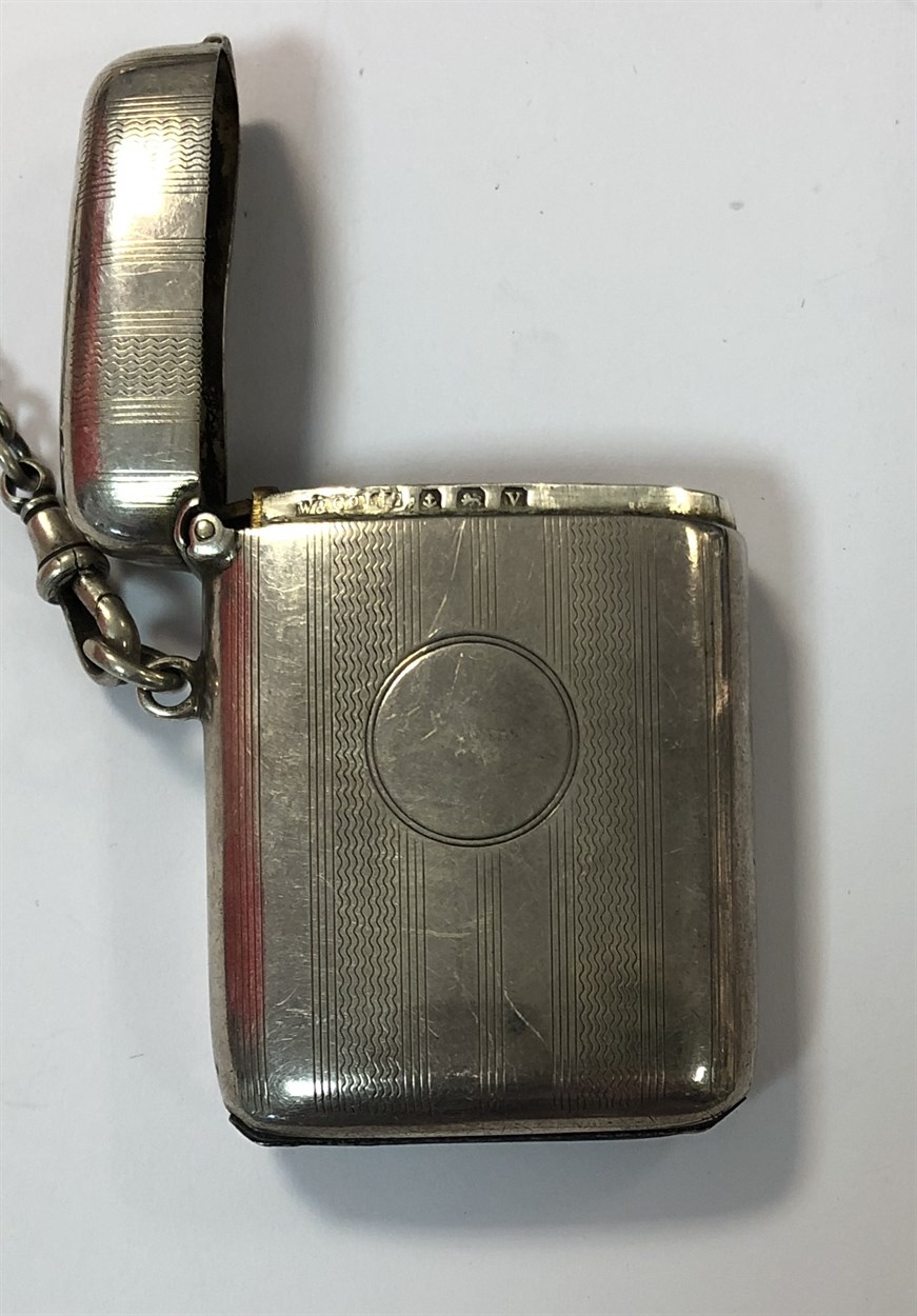 J.W. Benson - A George V silver half hunter pocket watch with attached Albert chain, - Bild 14 aus 22
