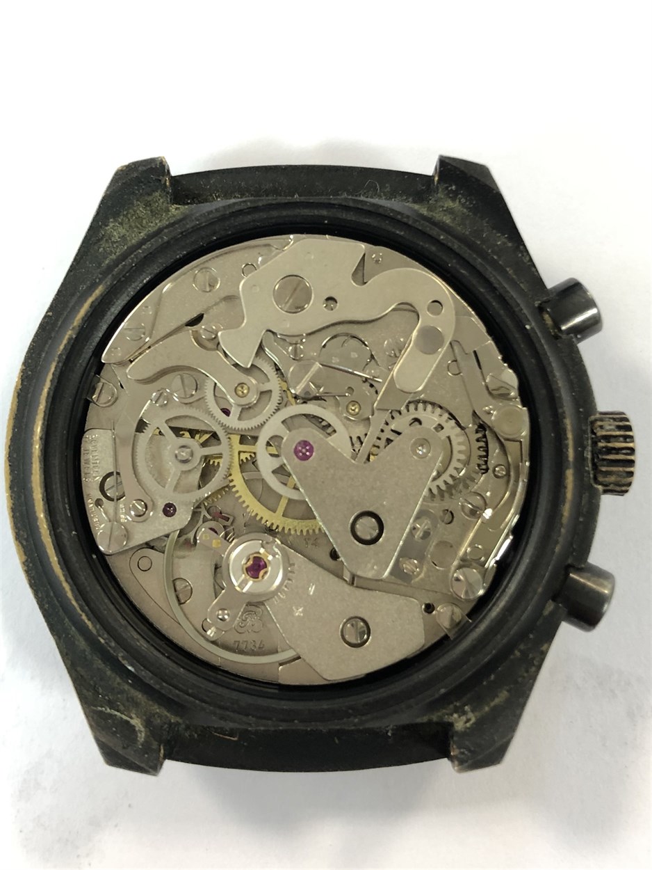 Heuer - A gentleman's rare PVD coated stainless steel chronograph watch head, - Image 6 of 7
