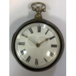 Mathews, Welchpool - A George III silver pair cased pocket watch,