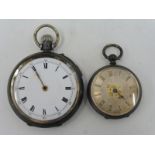 Two silver cased pocket watches.