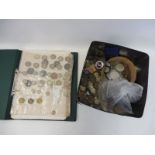 A mixed coin collection to include English and Continental, silver noted.