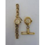 Two 9ct gold ladies wristwatches.